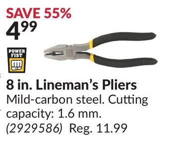 Princess Auto 8 in. lineman's pliers offer