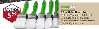 Princess Auto 10 pc paint brush set offer