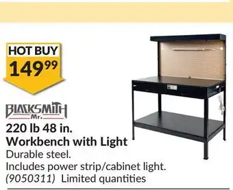 Princess Auto 48 in. workbench with light offer