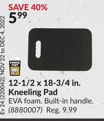 Princess Auto 12-1/2 x 18-3/4 in. kneeling pad offer