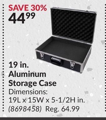 Princess Auto 19 in. aluminum storage case offer