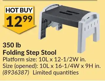 Princess Auto 350 lb folding step stool offer