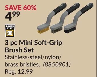 Princess Auto 3 pc mini soft-grip brush set offer