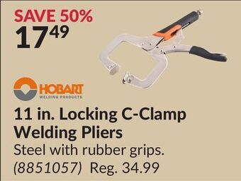 Princess Auto 11 in. locking c-clamp welding pliers offer