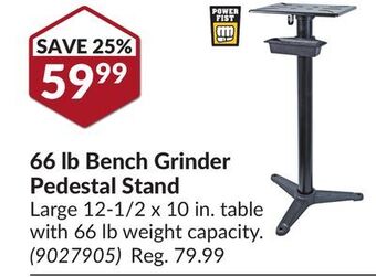 Princess Auto 66 lb bench grinder pedestal stand offer