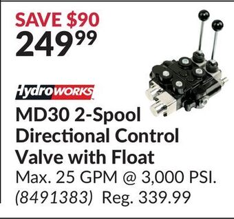 Princess Auto Md30 2-spool directional control valve with float offer