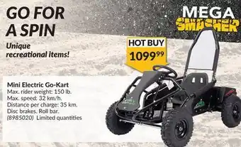Princess Auto Mini electric go-kart offer
