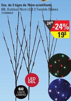 Sushi Shop 60l outdoor 76cm led 3 twinkle stakes offer