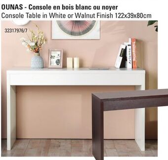 Sushi Shop Console table in white or walnut finish offer