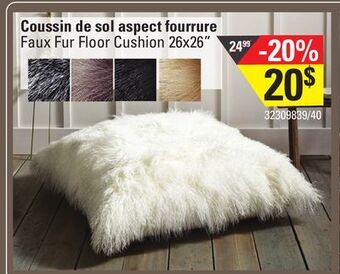 Sushi Shop Faux fur floor cushion 26x26" offer
