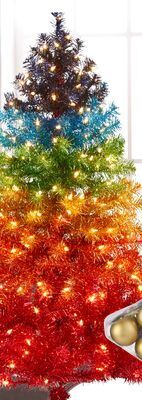 Party City For living christmas decoration artificial rainbow tree, 3 1/2-in offer