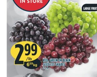 Marché Adonis Red, green or black seedless grapes offer