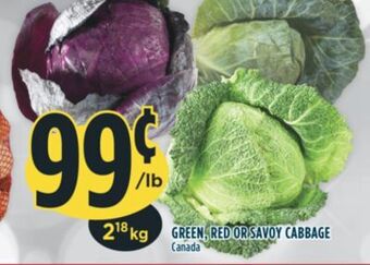 Marché Adonis Green, red or savoy cabbage offer