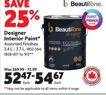 Home Hardware Designer interior paint* offer