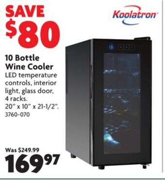 Home Hardware 10 bottle wine cooler offer