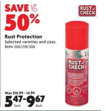 Home Hardware Rust protection offer