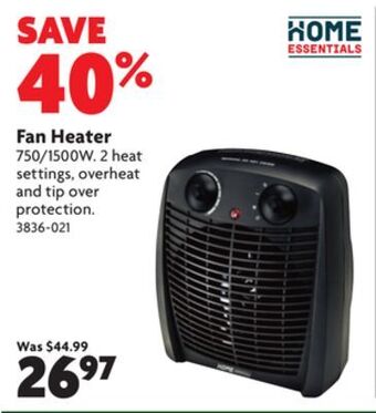 Home Hardware Fan heater offer