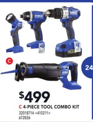 RONA Kobalt 4-piece tool combo kit offer