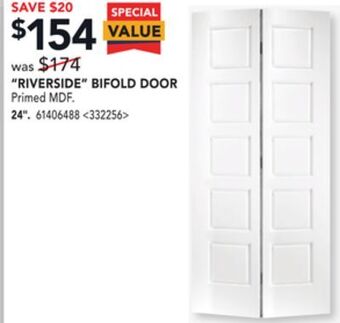 RONA Metrie "riverside" bifold door 24" offer