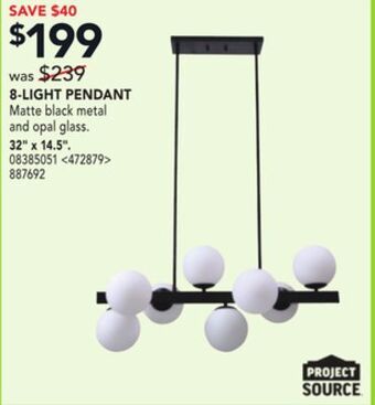 RONA Project source 8-light pendant 32" x 14.5" offer