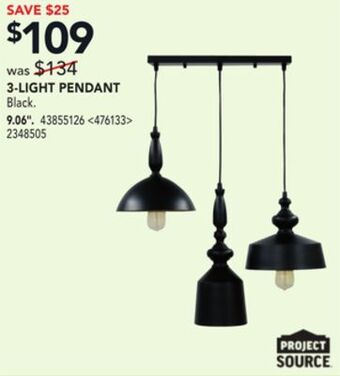 RONA Project source 3-light pendant 9.06" offer