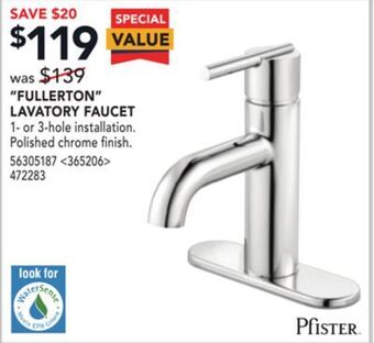 RONA Pfister "fullerton" lavatory faucet offer