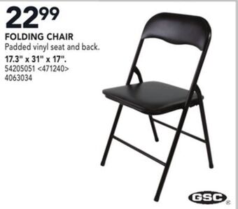 RONA Gsc folding chair 17.3" x 31" x 17" offer