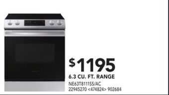 RONA Samsung 6.3 cu. ft. range offer