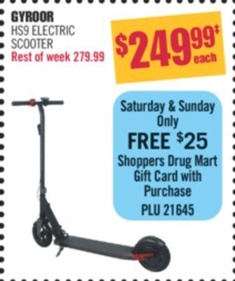 Shoppers Drug Mart Gyroor hs9 electric scooter offer