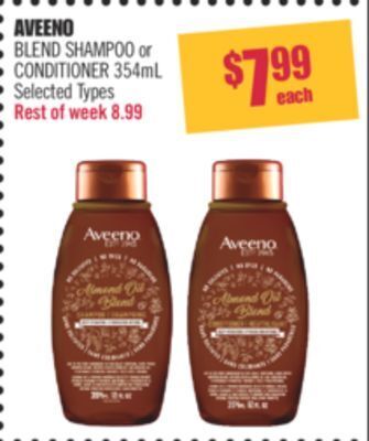 Shoppers Drug Mart Aveeno blend shampoo or conditioner offer