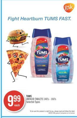 Shoppers Drug Mart Tums antacid tablets offer