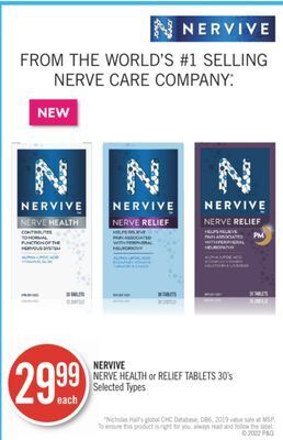 Shoppers Drug Mart Nervive nerve health or relief tablets offer
