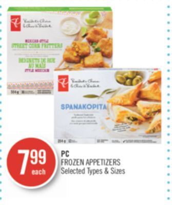 Shoppers Drug Mart Pc frozen appetizers offer
