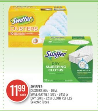 Shoppers Drug Mart Swiffer dusters (6's - 10's), sweeper wet (20's - 24's) or dry (20's - 32's) cloth refills offer