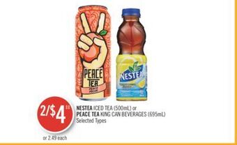 Shoppers Drug Mart Nestea iced tea (500ml) or peace tea king can beverages (695ml) offer