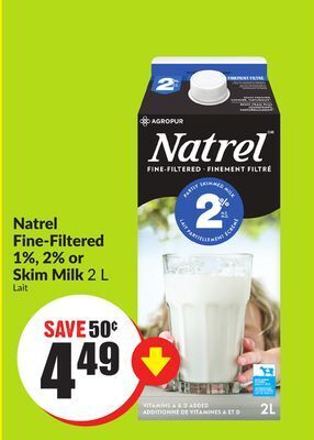 Chalo FreshCo Natrel fine-filtered 1%, 2% or skim milk 2 l offer