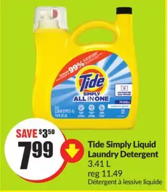 Chalo FreshCo Tide simply liquid laundry detergent 3.41 l offer