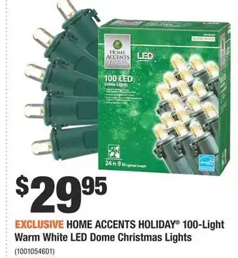 Home Depot Home accents holiday® 100-light warm white led dome christmas lights offer