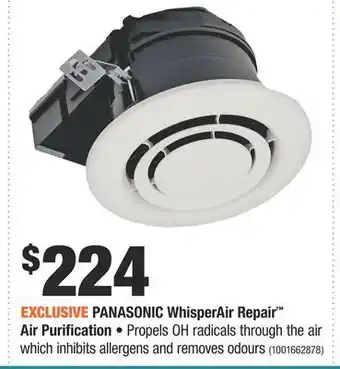 Home Depot Panasonic whisperair repair™ air purification offer