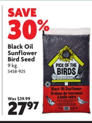 Home Hardware Black oil sunflower bird seed offer