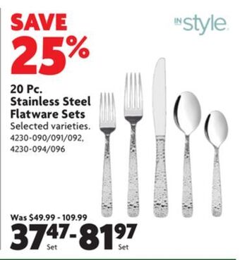 Home Hardware 20 pc. stainless steel flatware sets offer