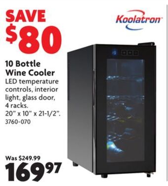 Home Hardware 10 bottle wine cooler offer