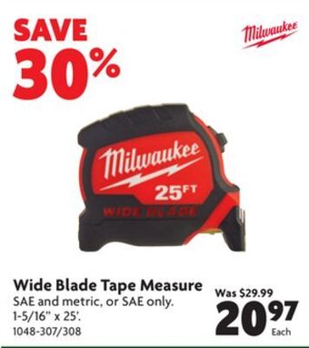 Home Hardware Wide blade tape measure offer