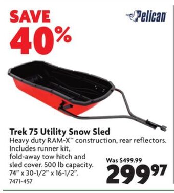 Home Hardware Trek 75 utility snow sled offer