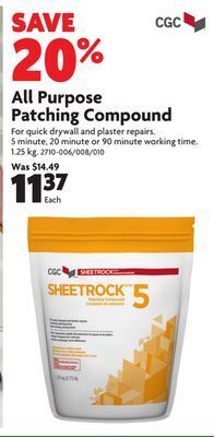 Home Hardware All purpose patching compound offer