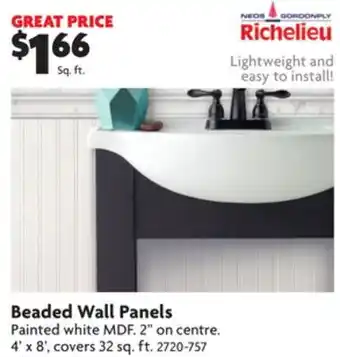 Home Hardware Beaded wall panels offer