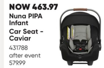 Babies 'R' Us Nuna pipa infant car seat -caviar offer