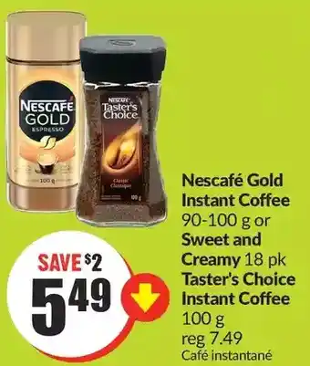 FreshCo Nescafé gold instant coffee or sweet and creamy | taster's choice instant coffee offer