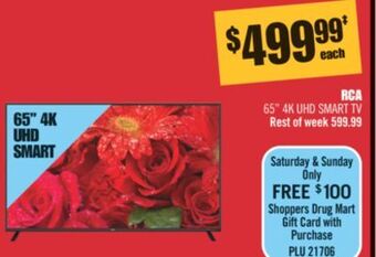 Shoppers Drug Mart Rca 65" 4k uhd smart tv offer