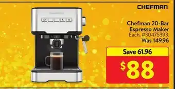 Walmart Chefman 20-bar espresso maker offer